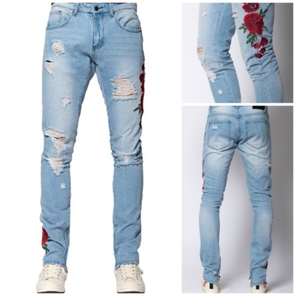 Rosebud Distressed Tapered Jeans 